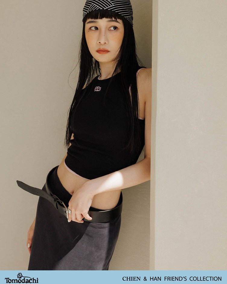 小花立體泡泡感削肩BRA TOP(千千聯名款)