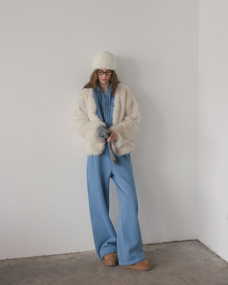 厚磅內刷毛鬆緊抽繩長褲