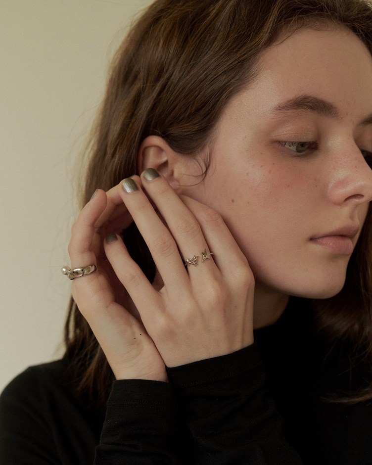 金屬不規則星芒細戒指