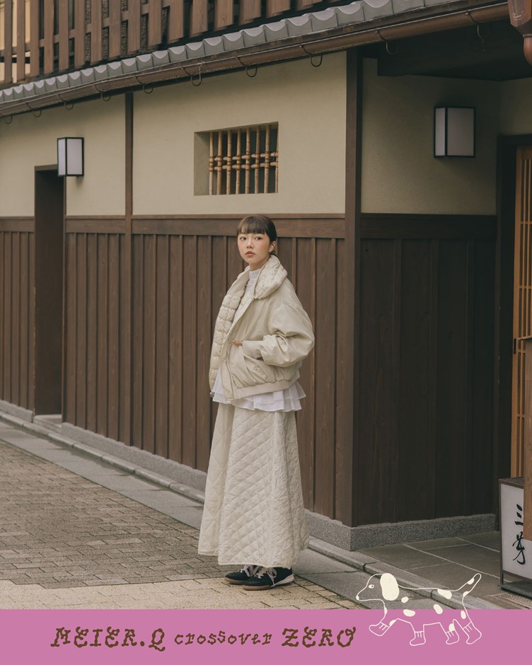 zero-澎澎後鬆緊菱格紋長裙