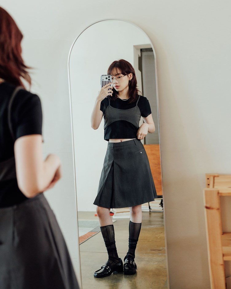 簡約圓領短袖上衣