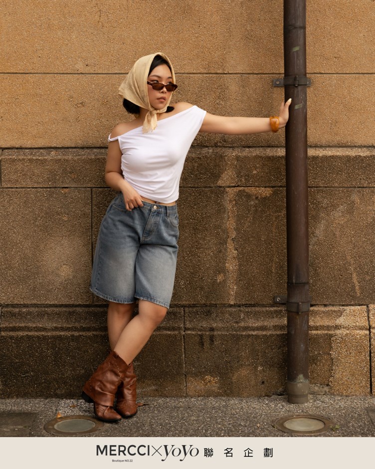 (預購2週內出貨)復古刷色寬鬆五分牛仔褲(yoyo聯名款)