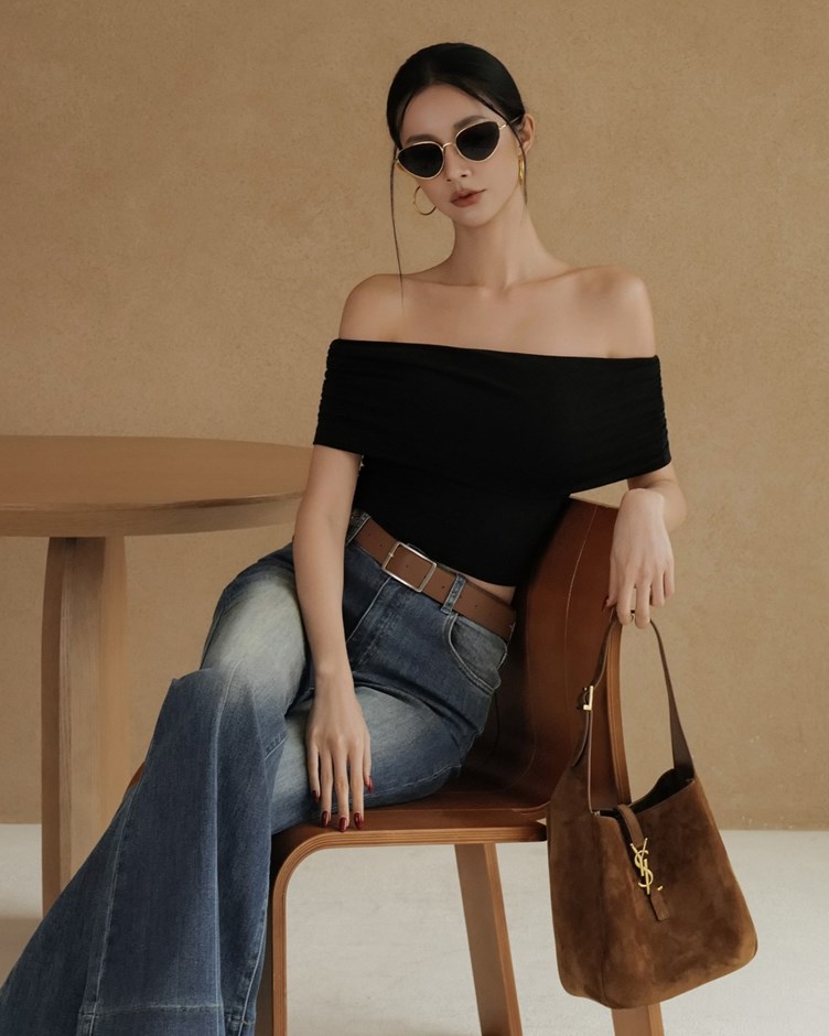 一字領抽皺BRATOP