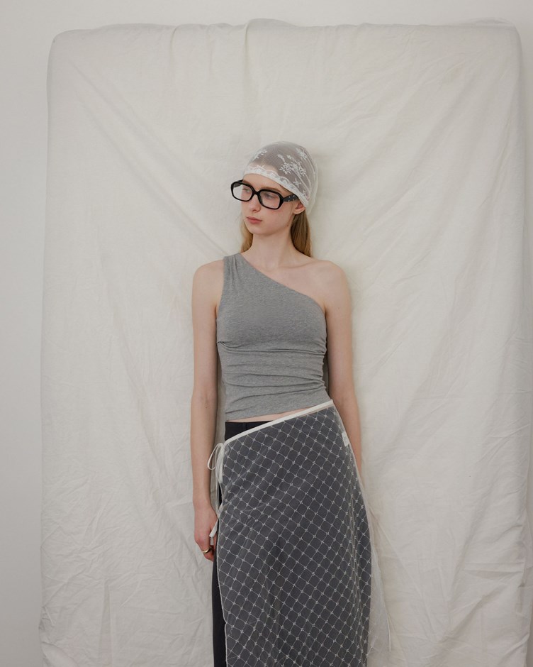 MIT斜肩側打摺BRA TOP