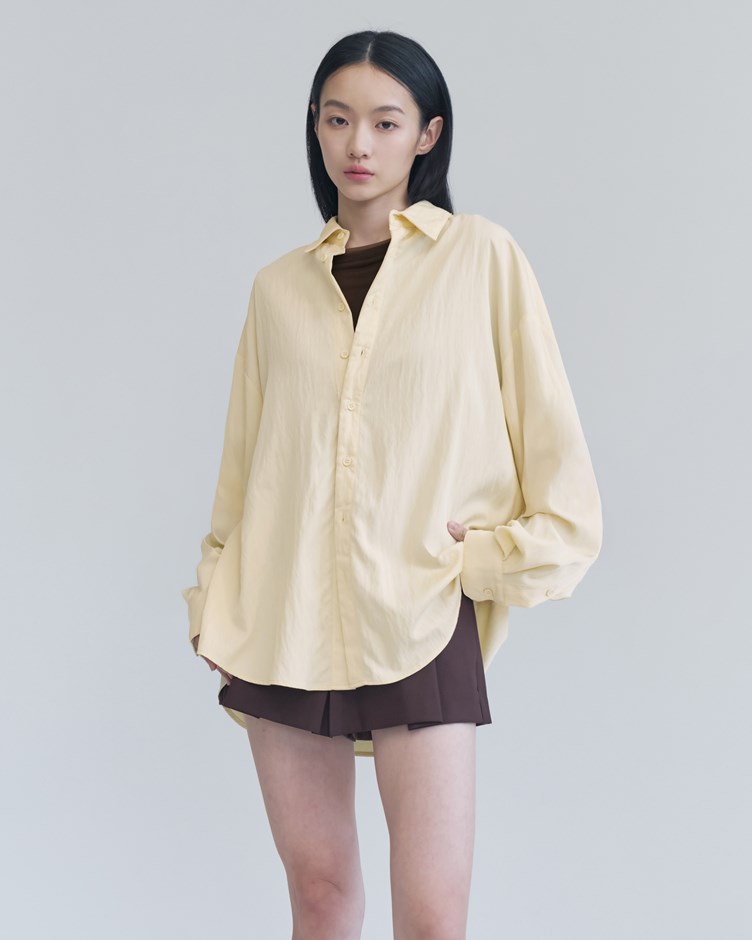 揉紋肌理長袖襯衫 (霧感皺皺襯衫)