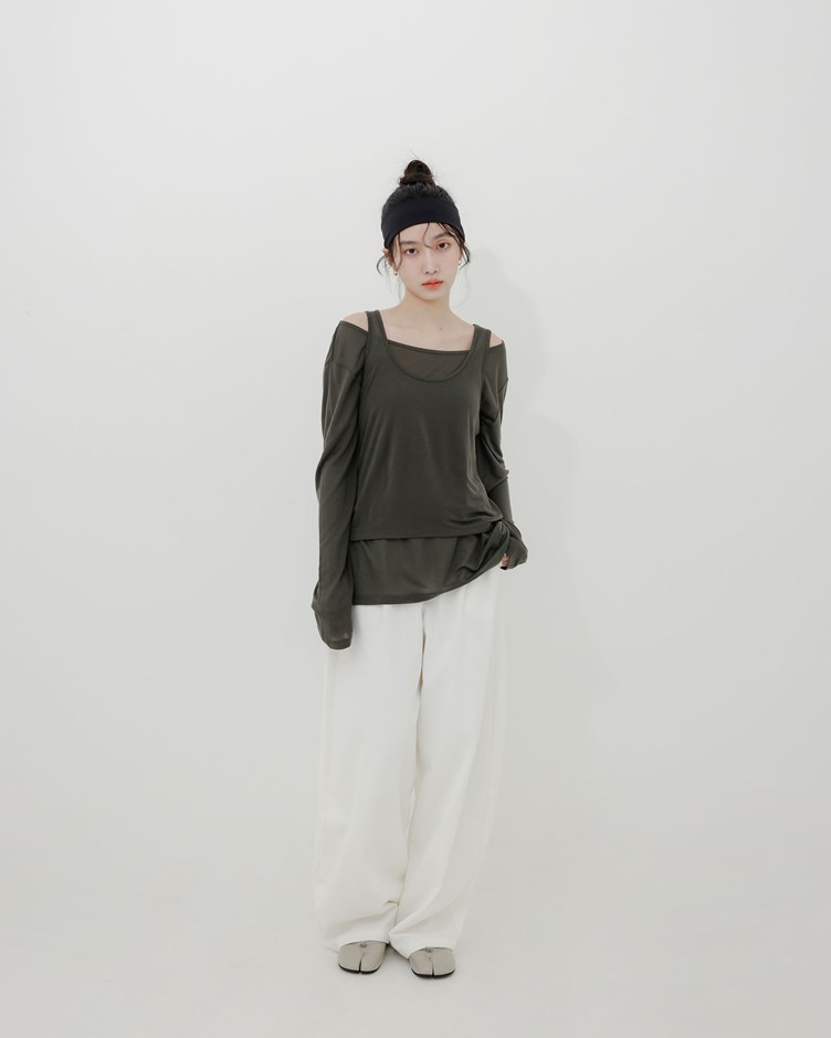 舒適柔軟天絲背心長袖 (兩件式)