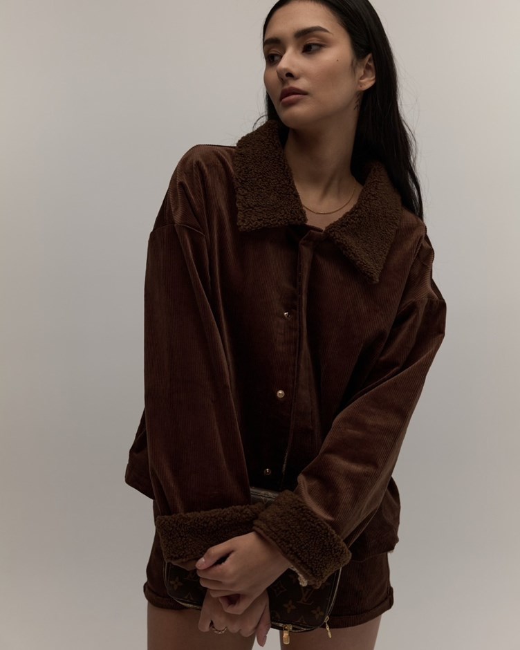 Shearling Detailed Corduroy Jacket