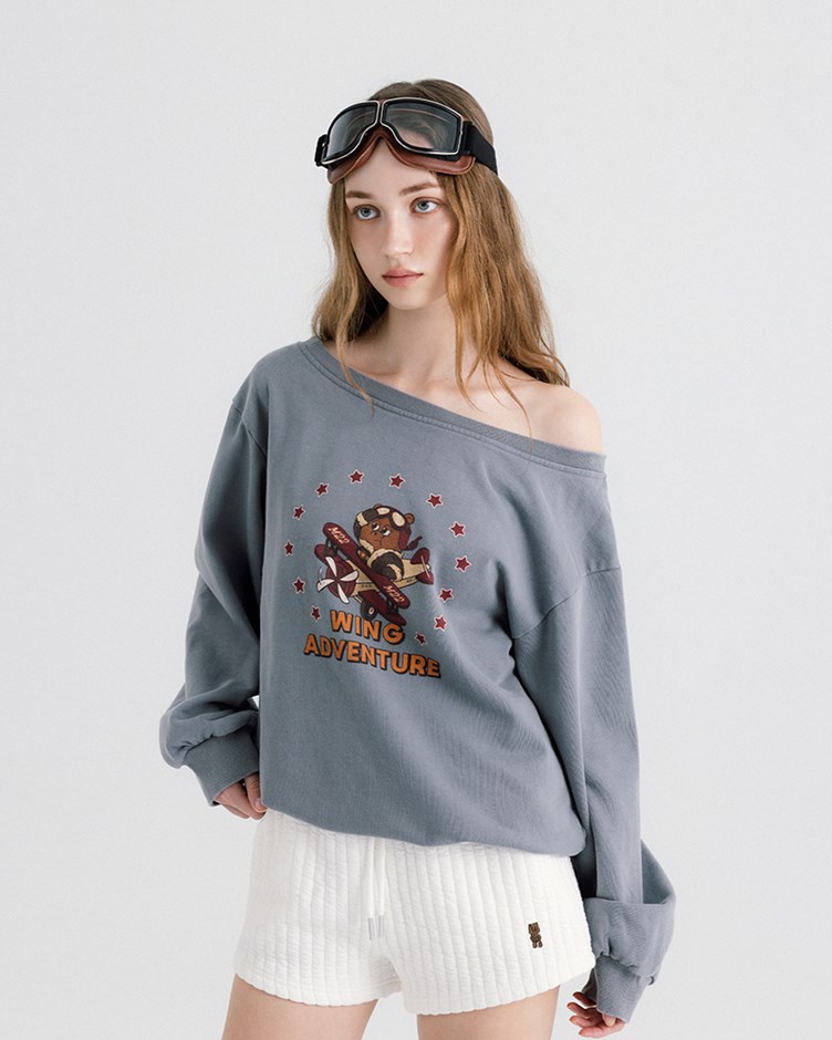 Bobby&Bella飛行員熊熊露肩衛衣