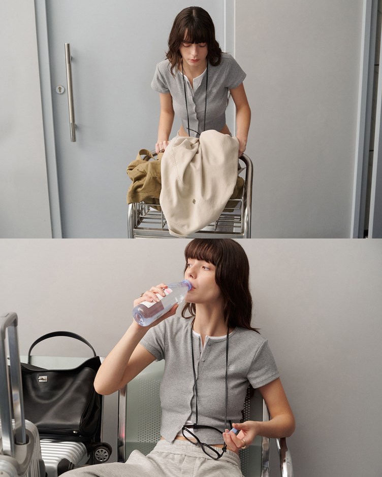 MIT 品牌LOGO羅紋假兩件短袖上衣