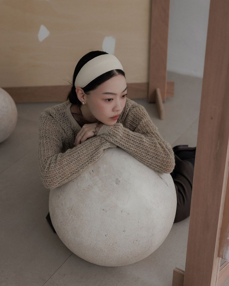 簍空織紋針織外套