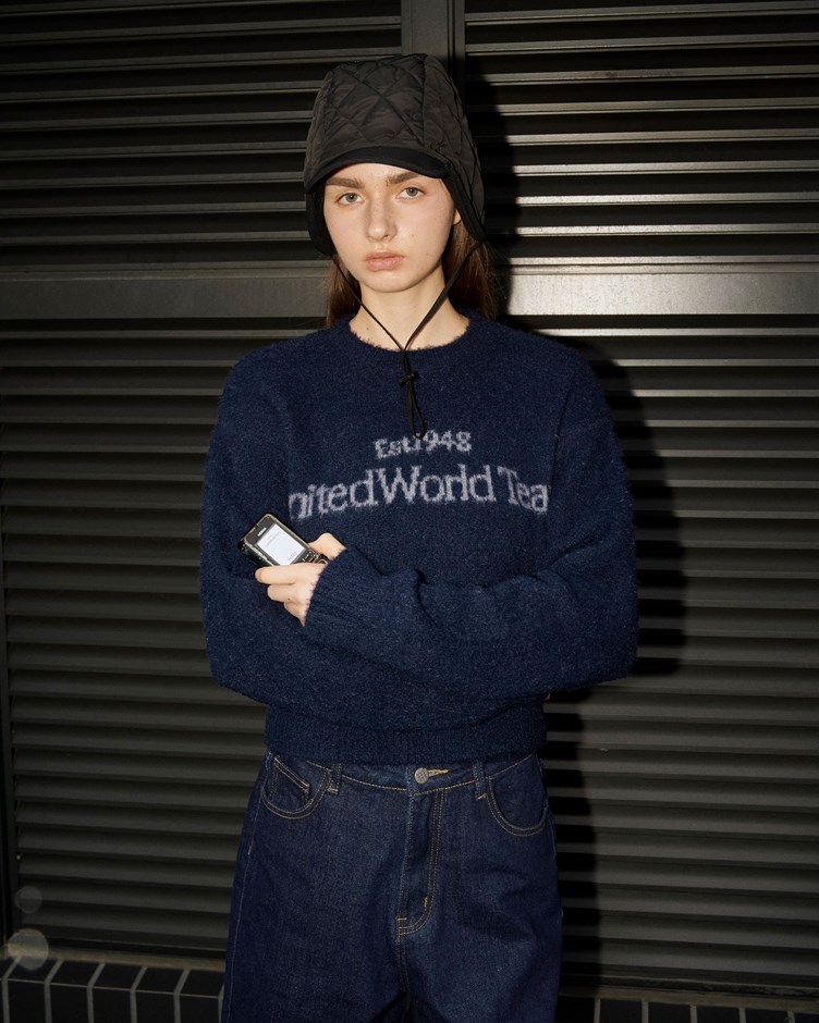 浣熊毛絨感標語毛衣