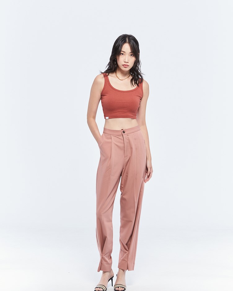 ankle buckle wide-leg trousers