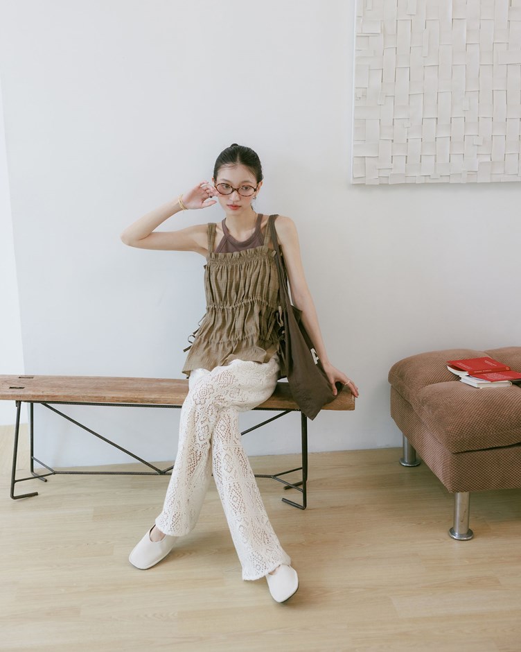 荷葉邊造型抽繩蛋糕背心