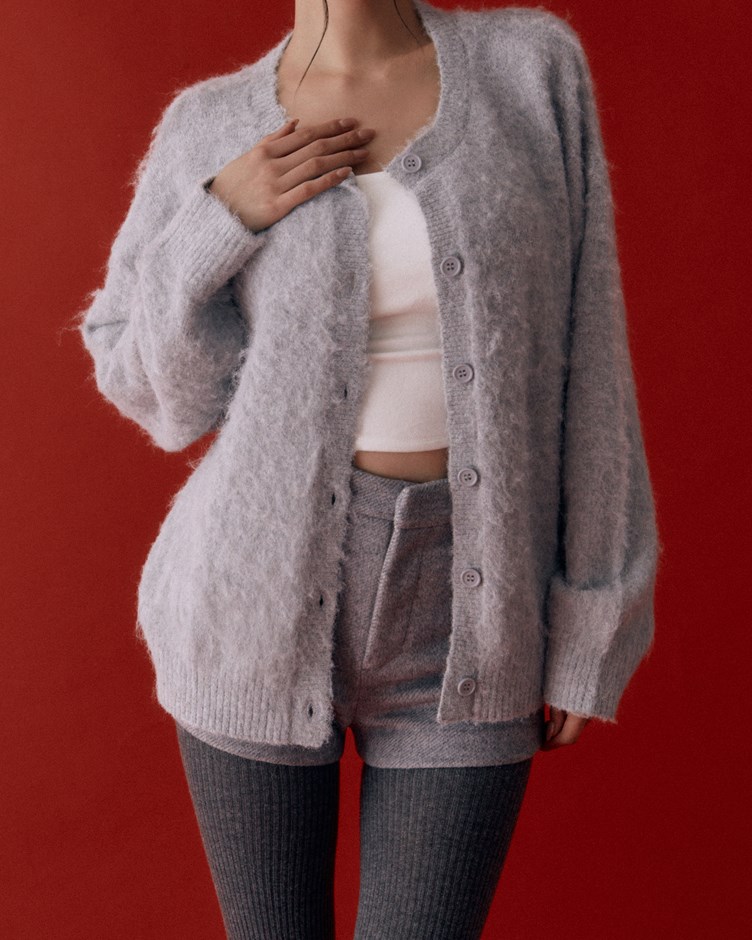 羊駝針織開襟外套