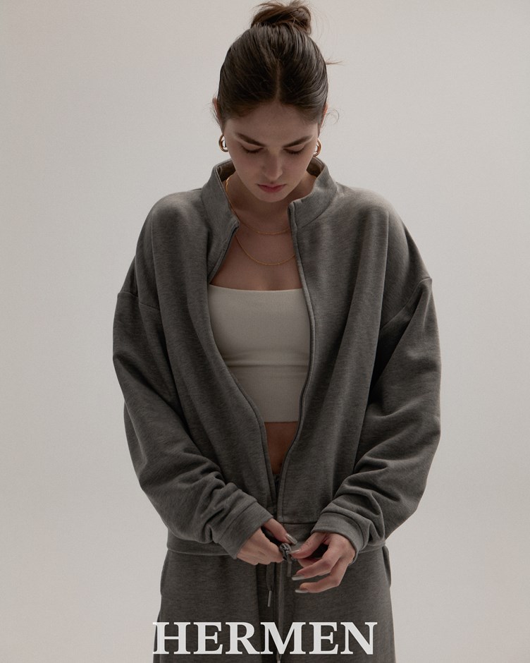 極簡空氣 Unisex 日常套裝- 雙向拉鍊外套