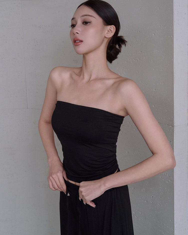 柔膚冰肌側抓皺平口BRA TOP