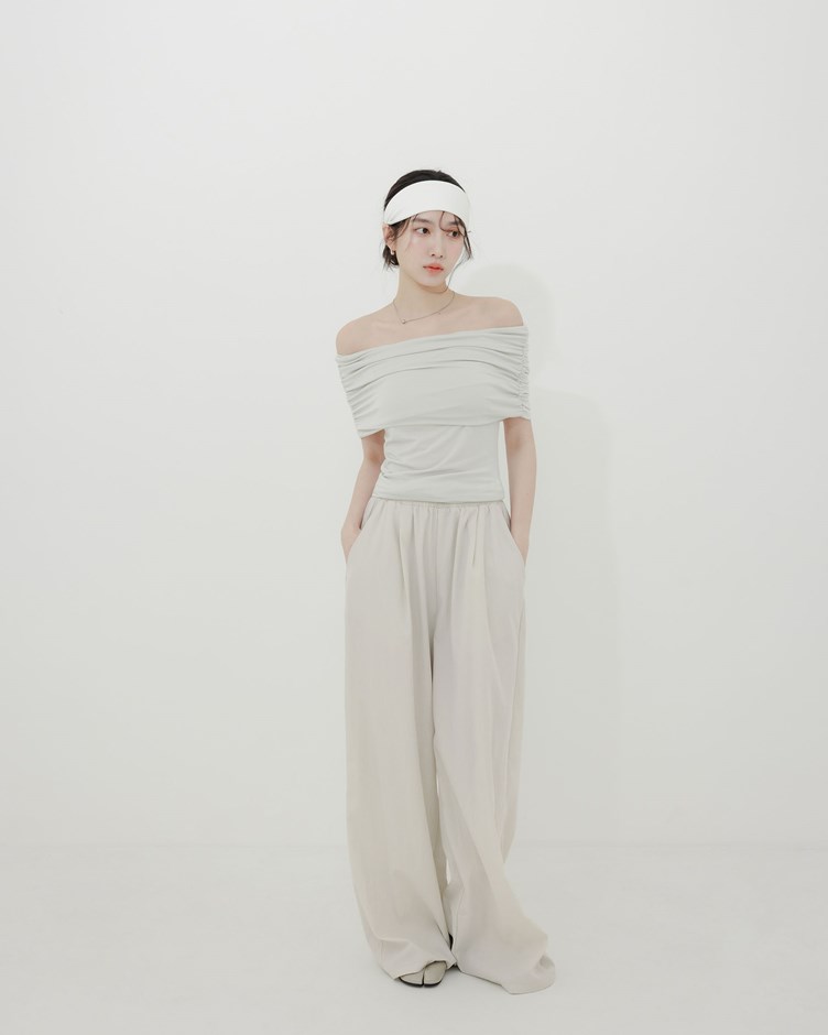 率性抽摺刷刷寬褲