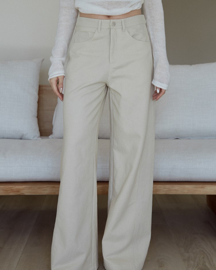 質感剪裁斜紋長褲