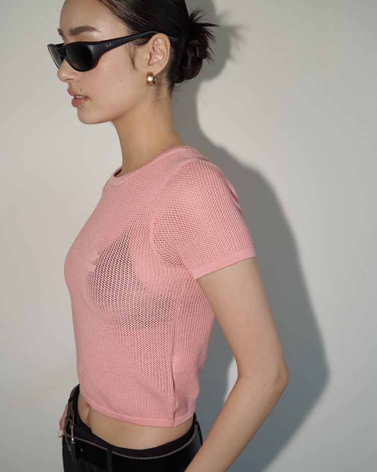 & IN THING 簍空針織短袖TEE