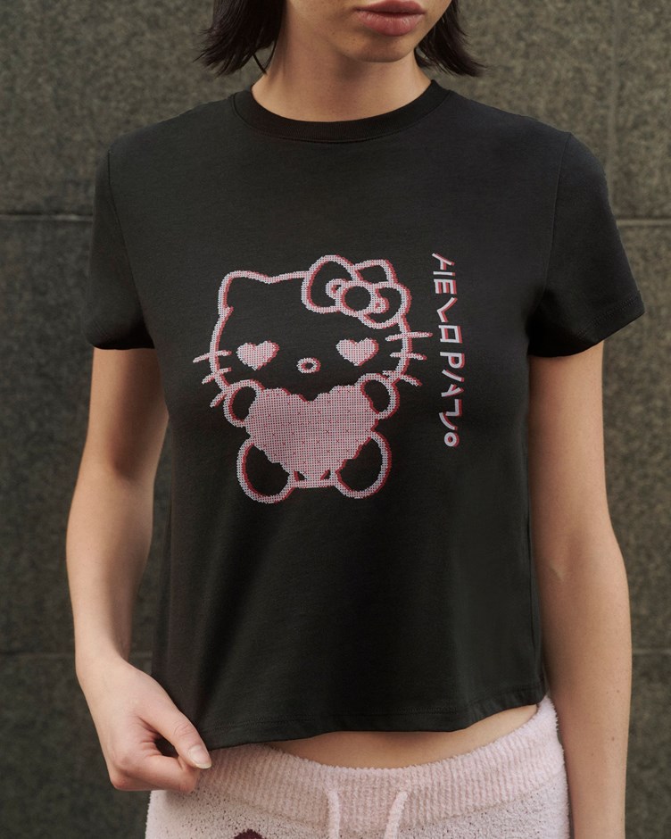 HELLO KITTY復古感愛心短袖上衣