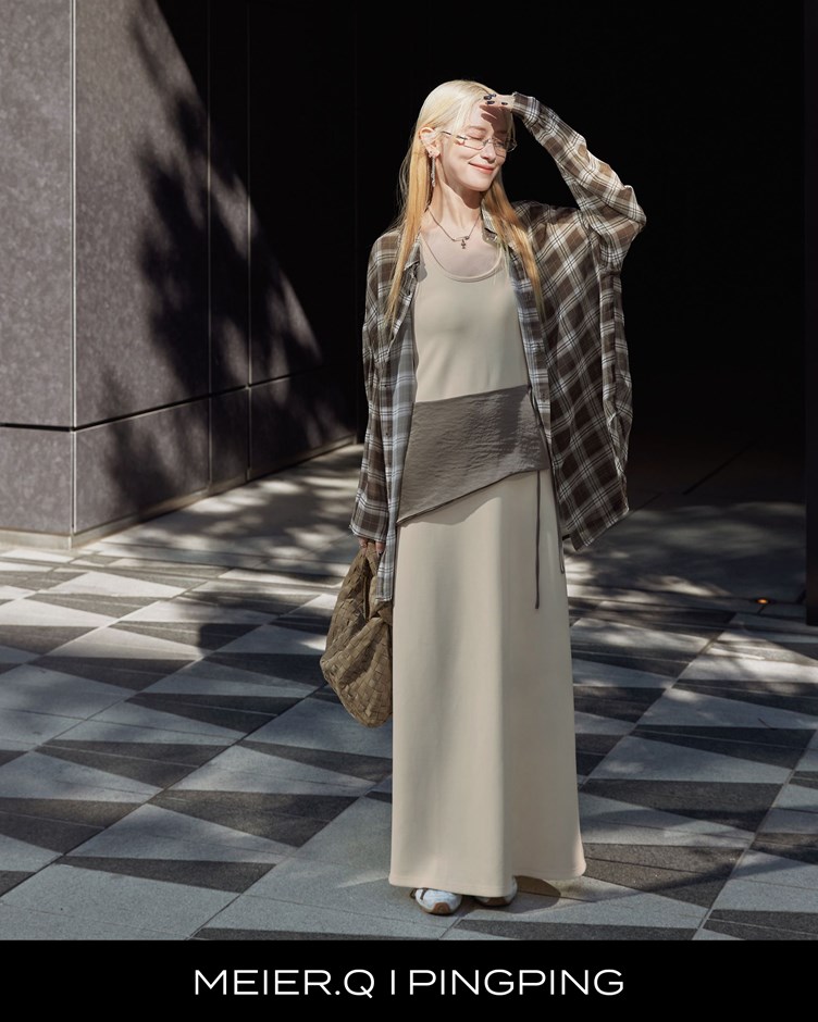 pingping-削肩美背BRA長洋裝