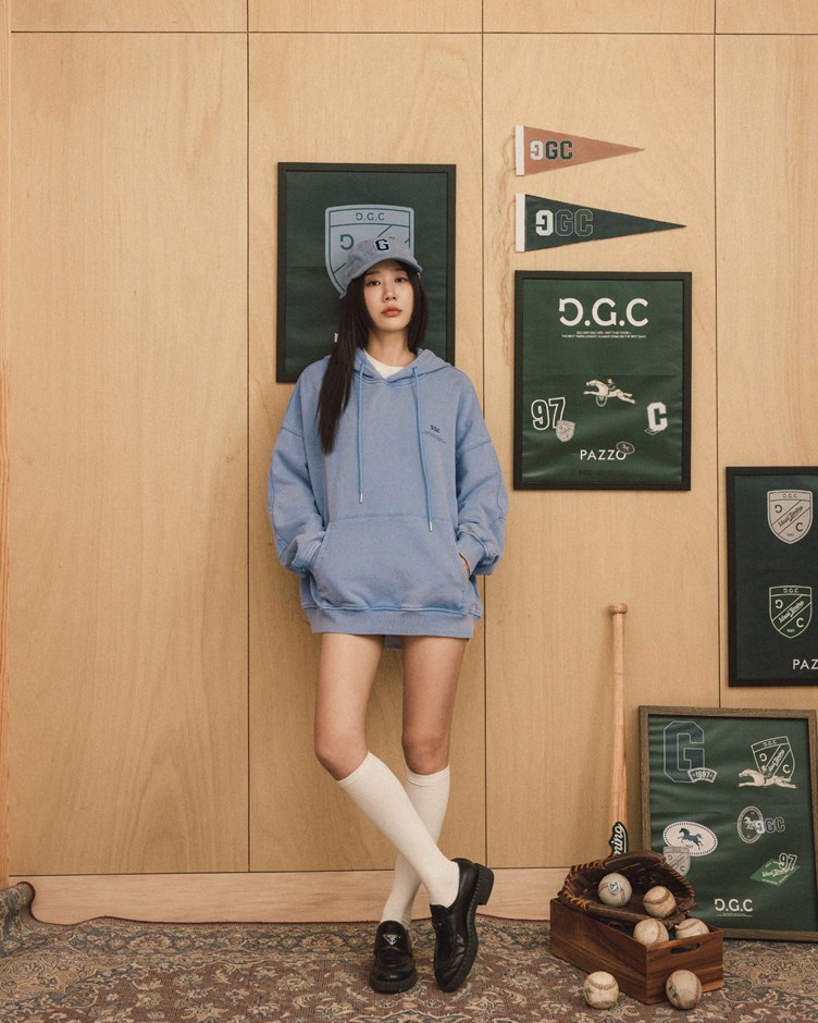 GGC洗舊感標語連帽大學TEE(unisex)(金針菇&黃大謙聯名款)