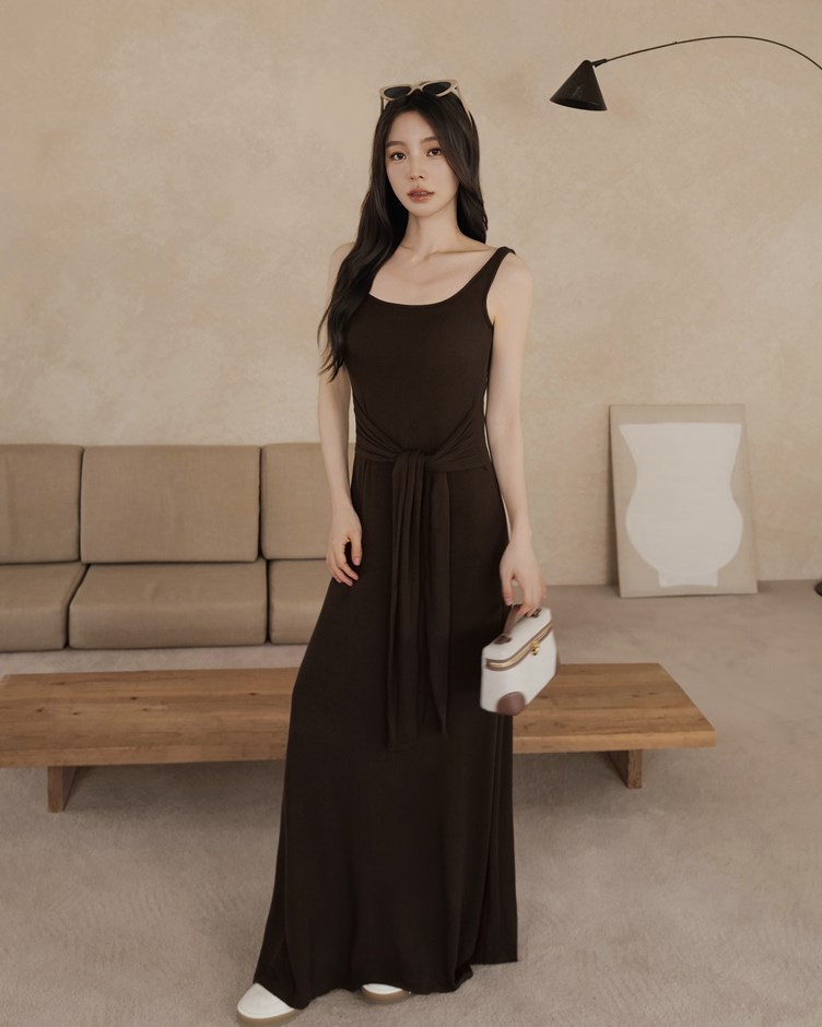 綁帶美背坑紋BRA長洋
