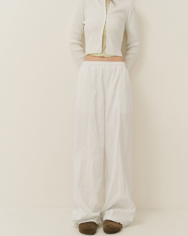 洗舊感鬆緊刷刷長褲