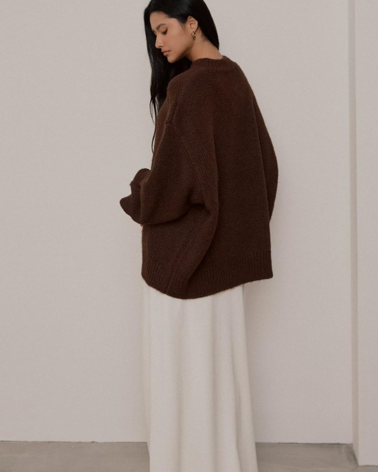 立領坑條大大毛衣