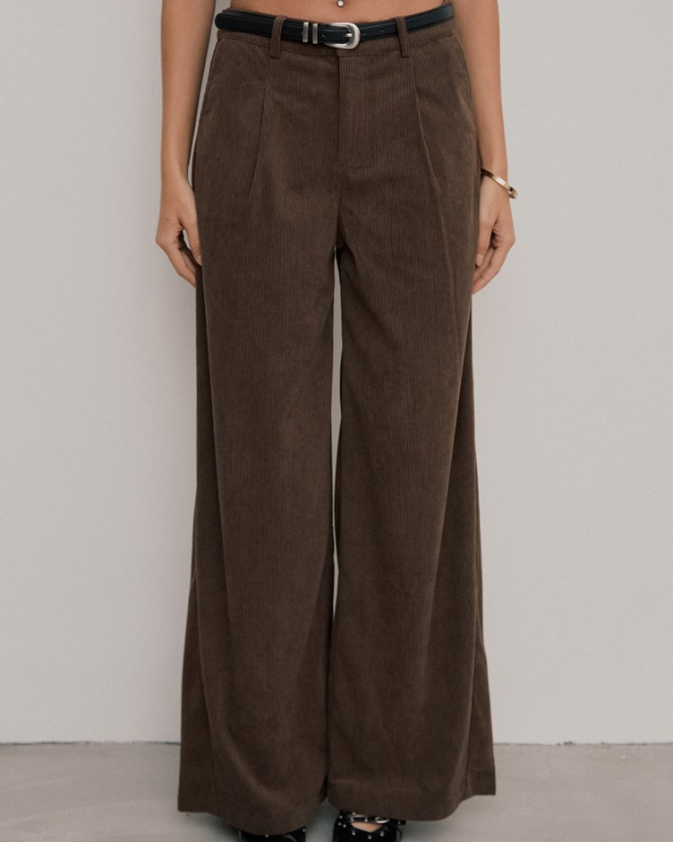 鬆弛感燈芯絨寬褲