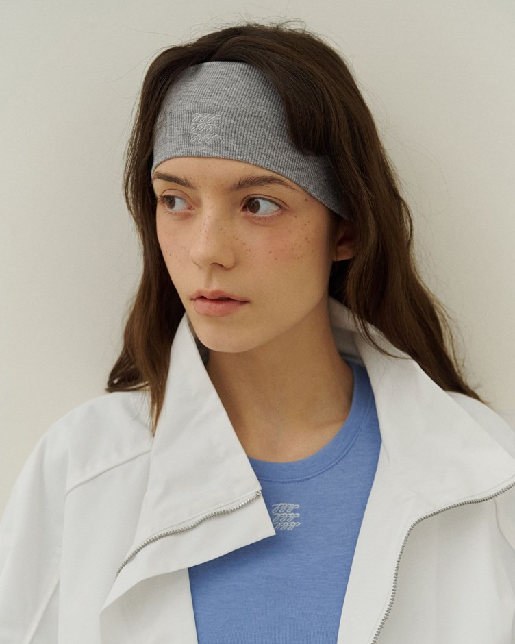 品牌LOGO刺繡彈性羅紋髮帶