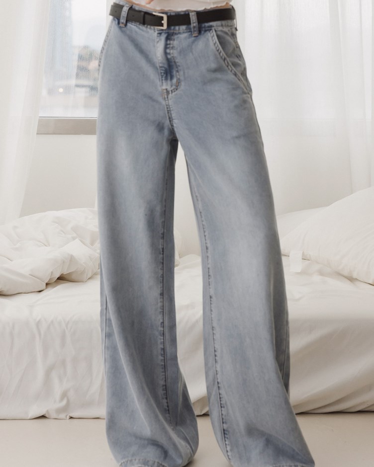 質感天絲水洗牛仔長褲