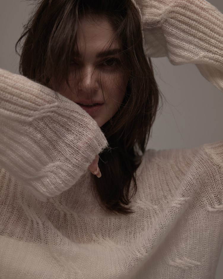 柔織麻花馬海羊毛針織上衣