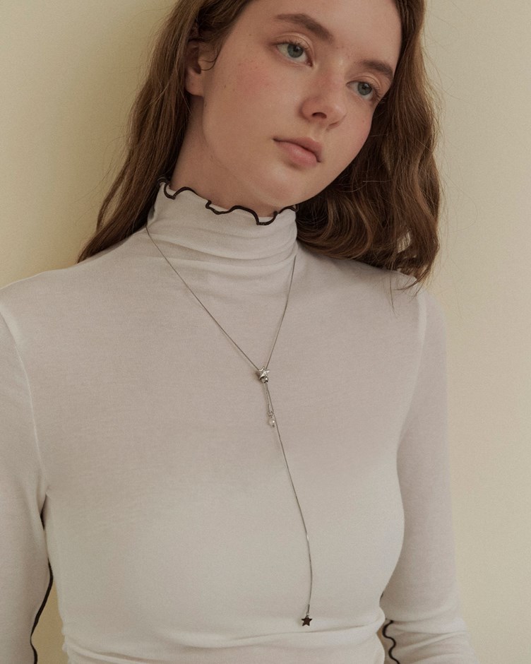 立體星星金屬珠珍珠Y字項鍊