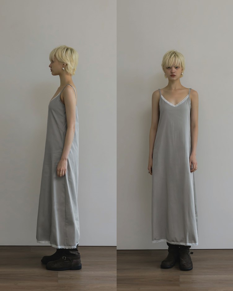 小V領蕾絲邊洋裝