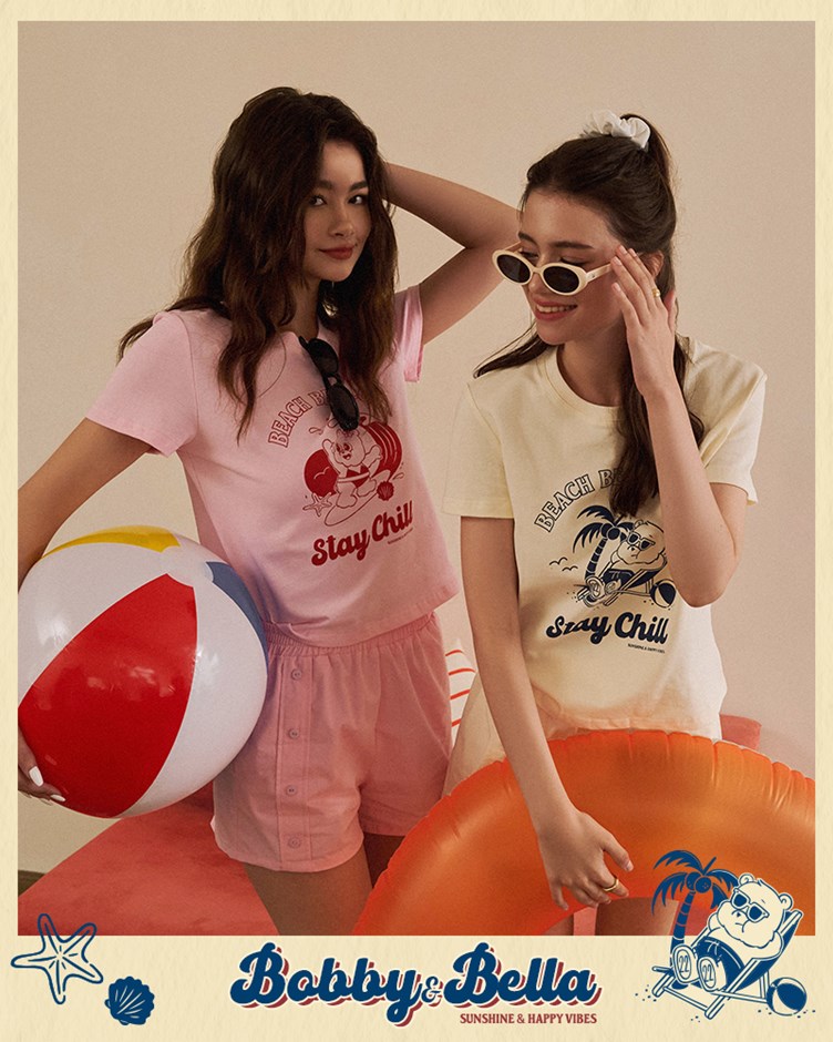 Bobby&Bella海邊熊熊印花上衣