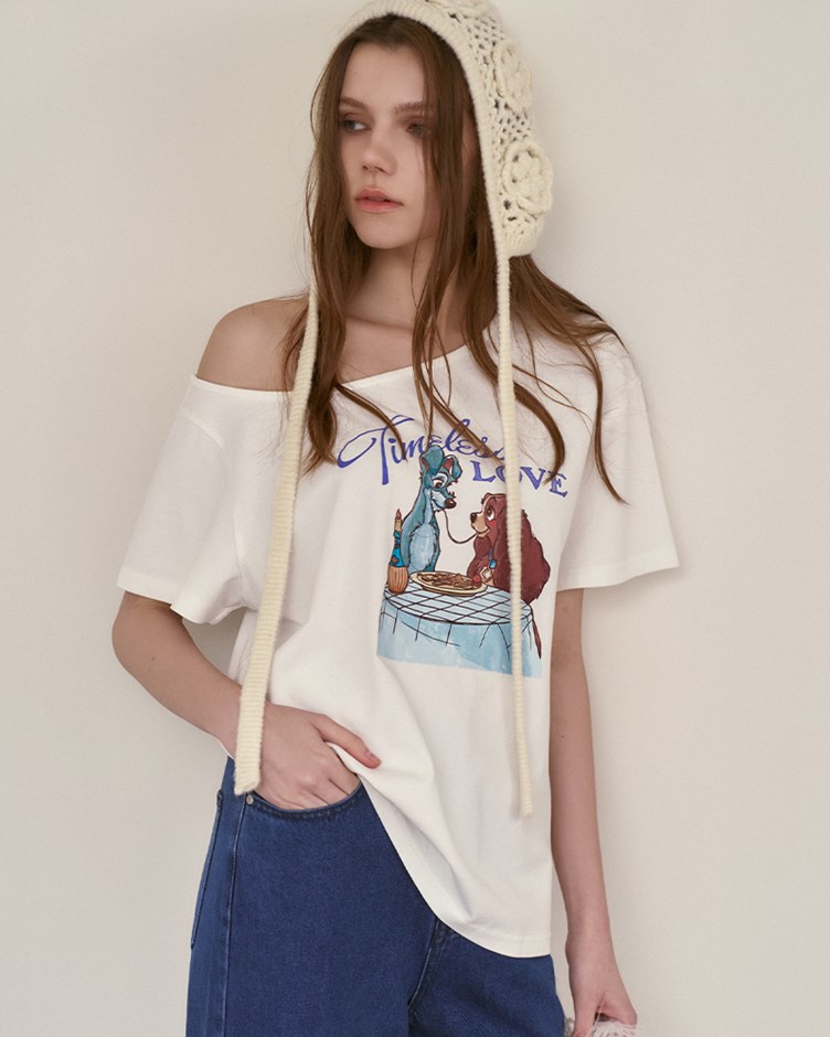 小姐與流氓斜肩水洗上衣(Disney系列)