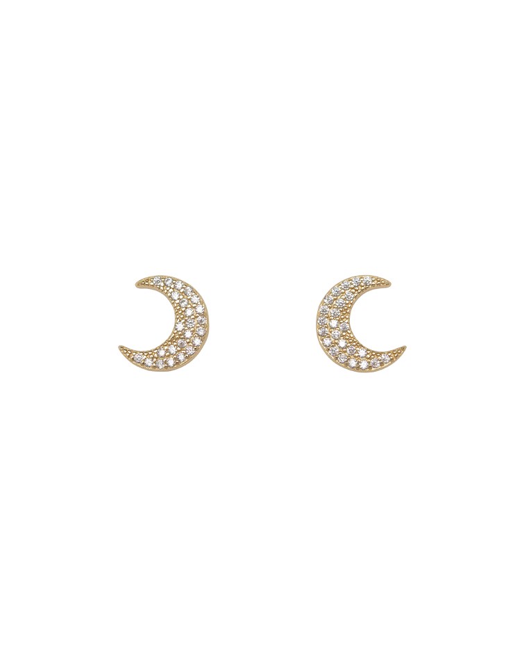 waning moon rhinestones earrings