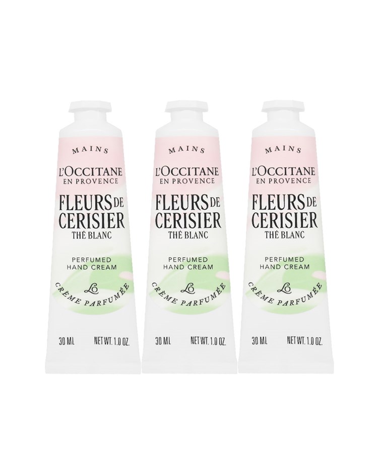 歐舒丹 白茶櫻花護手霜(30ml)*3(專櫃公司貨)