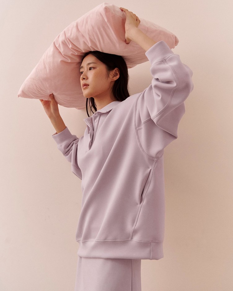 舒適雲朵翻領排釦大學TEE(厚磅)