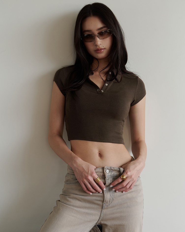 MIT POLO領柔彈小辣上衣