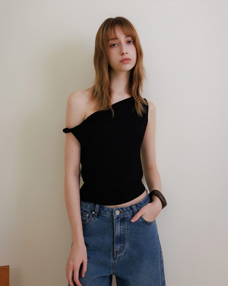 彈力斜肩上衣(yoyo聯名款)