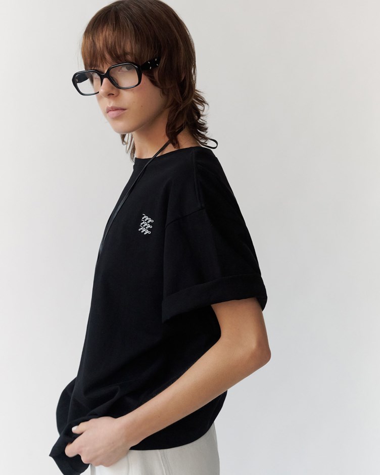 品牌LOGO厚磅冰膚舒芙棉寬鬆圓領上衣(unisex)