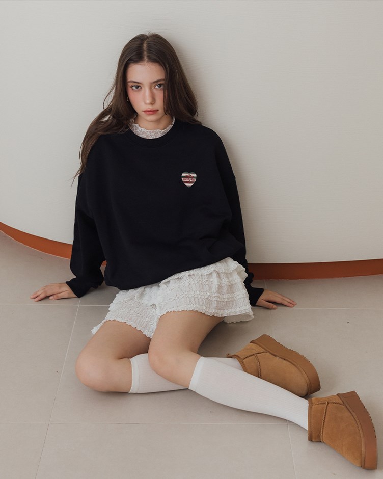 條紋LOGO拼接羅紋衛衣(22)