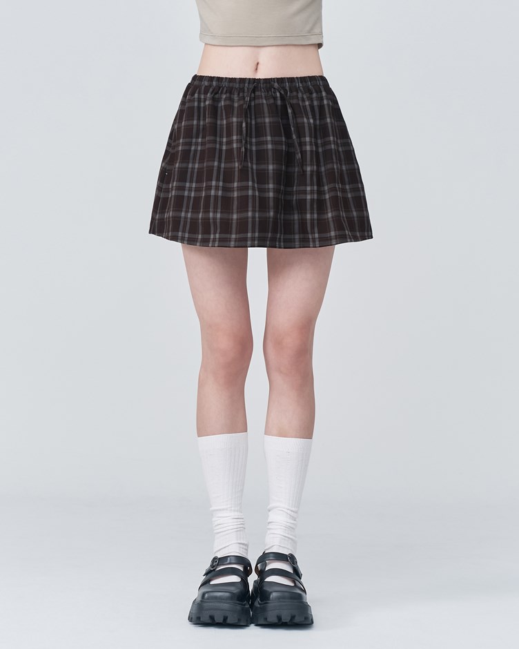 格紋抗皺迷你短裙