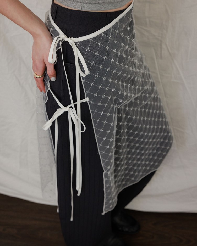 立體珠珠雙綁帶襯裙