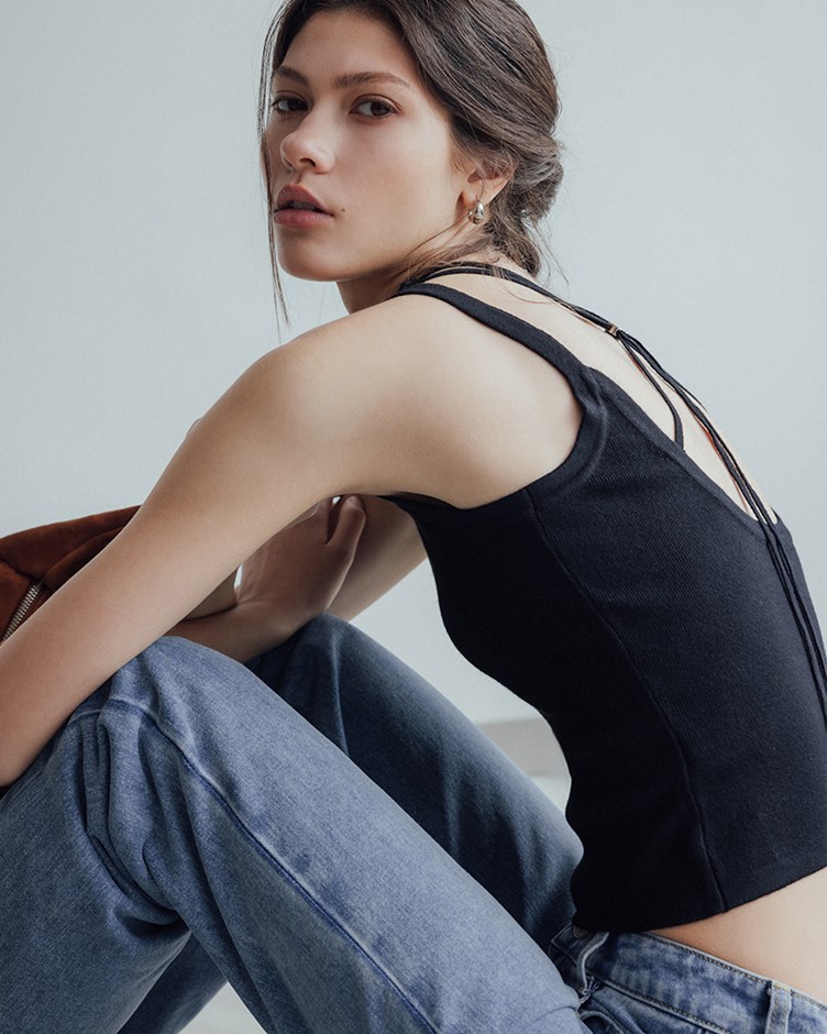 美背調節環削肩背心