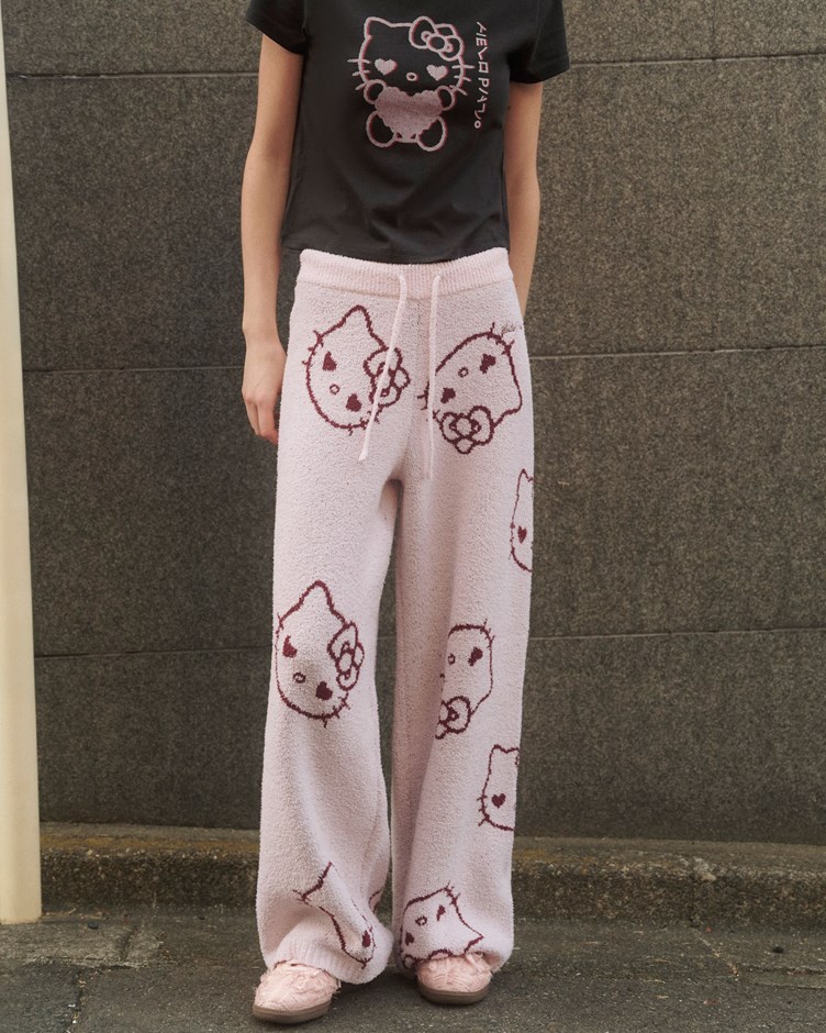 HELLO KITTY 珊瑚絨綁帶長褲