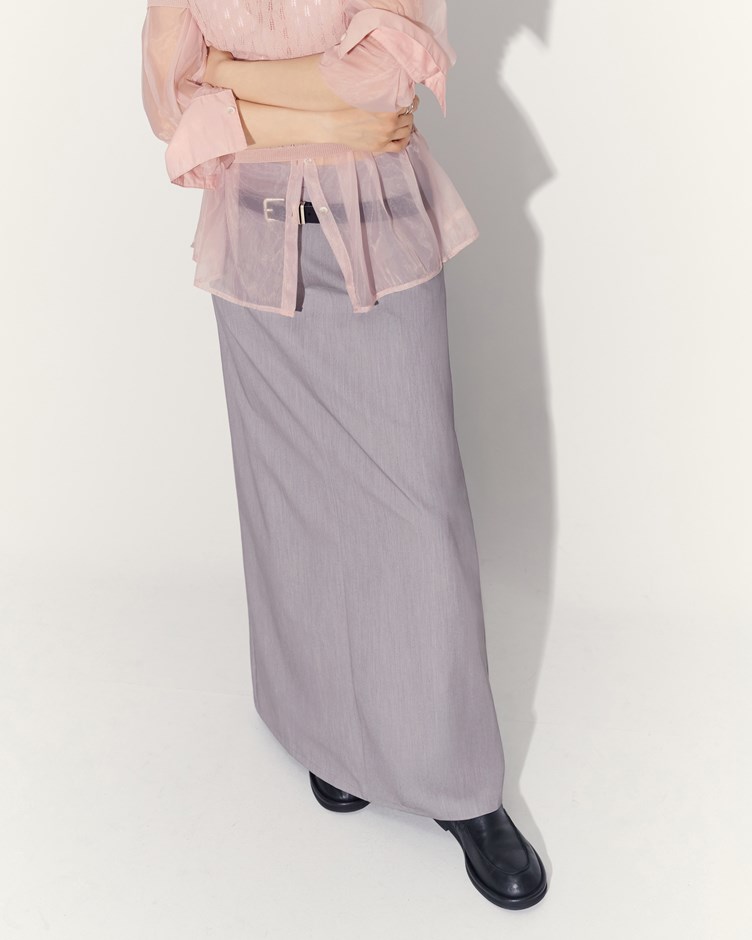 可拆飾片抗皺長裙