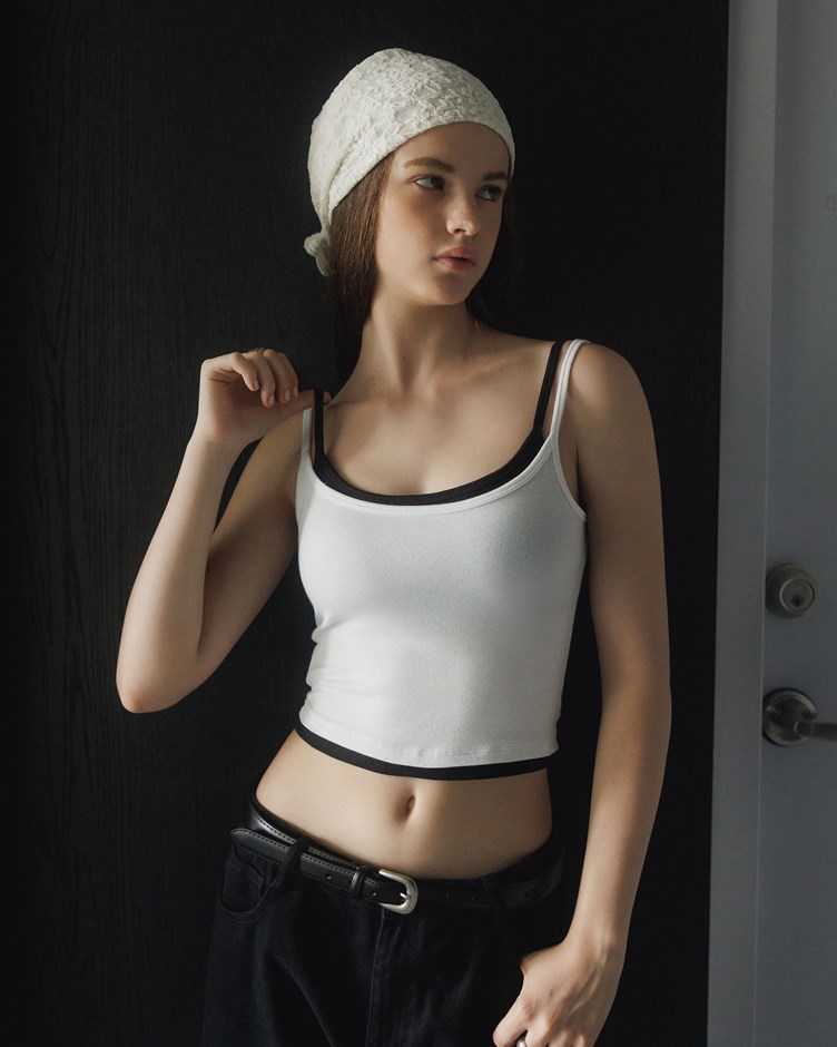 舒適假兩件細肩BRA TOP
